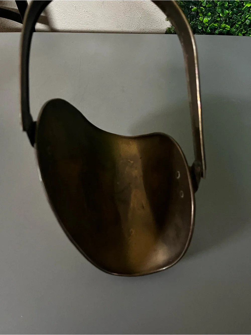 Vintage Handmade Brass Basket Holder with Handle and Claw Feet